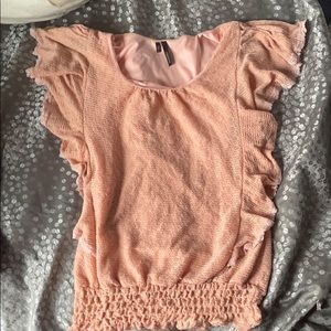 Maurices Coral Ruffle Top